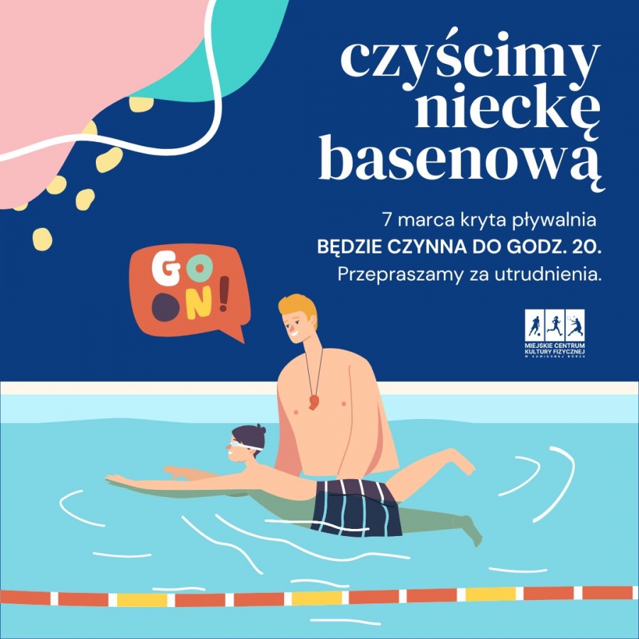 7 marca basen pracuje krócej - konserwacja