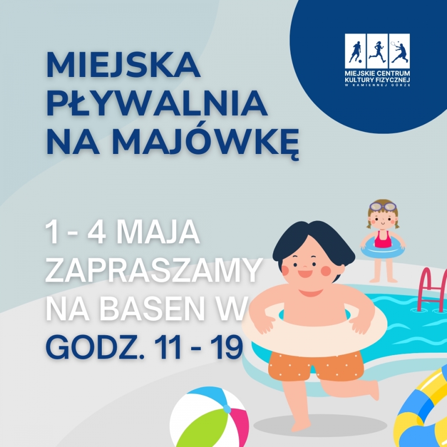 Majówka na basenie | zmiana godzin pracy